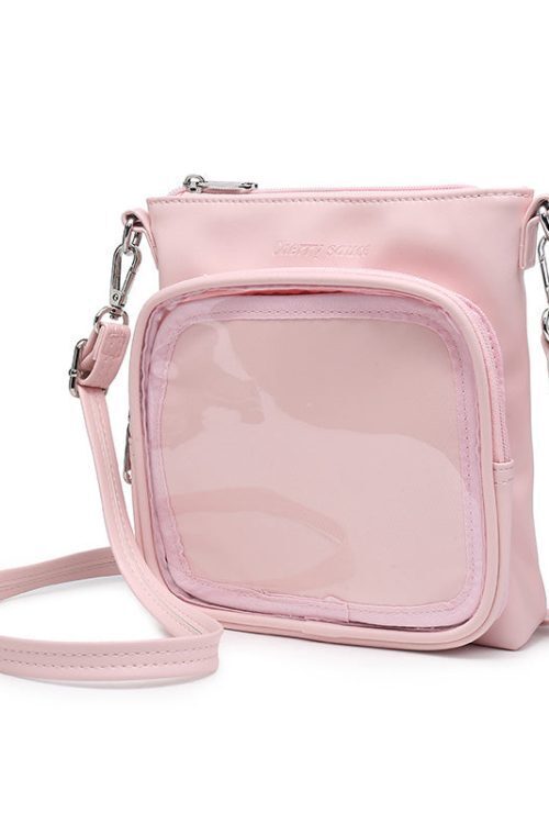 Small Ita Crossbody Bag with Clear Window and Included Insert for Plushies and Pins