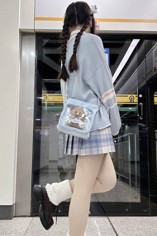 Small Ita Crossbody Bag with Clear Window and Included Insert for Plushies and Pins