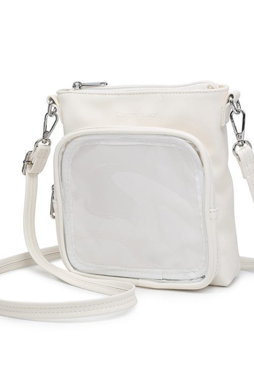 Small Ita Crossbody Bag with Clear Window and Included Insert for Plushies and Pins