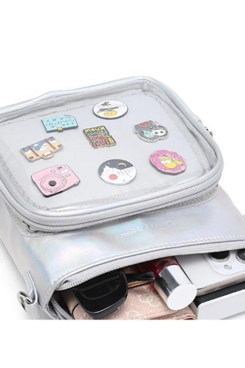 Small Ita Crossbody Bag with Clear Window and Included Insert for Plushies and Pins