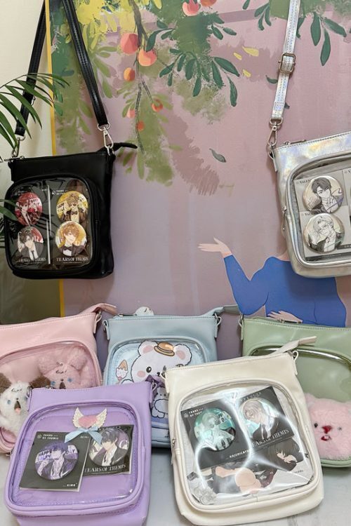 Small Ita Crossbody Bag with Clear Window and Included Insert for Plushies and Pins