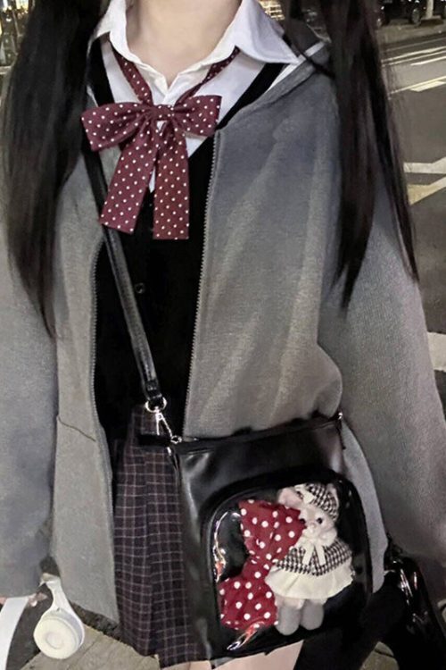 Small Ita Crossbody Bag with Clear Window and Included Insert for Plushies and Pins