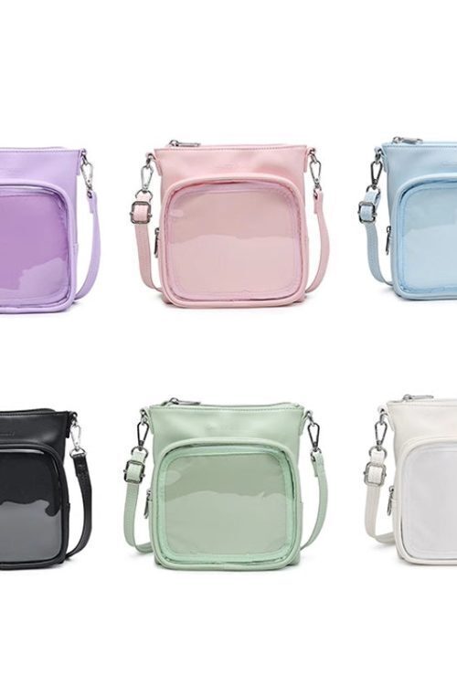 Small Ita Crossbody Bag with Clear Window and Included Insert for Plushies and Pins