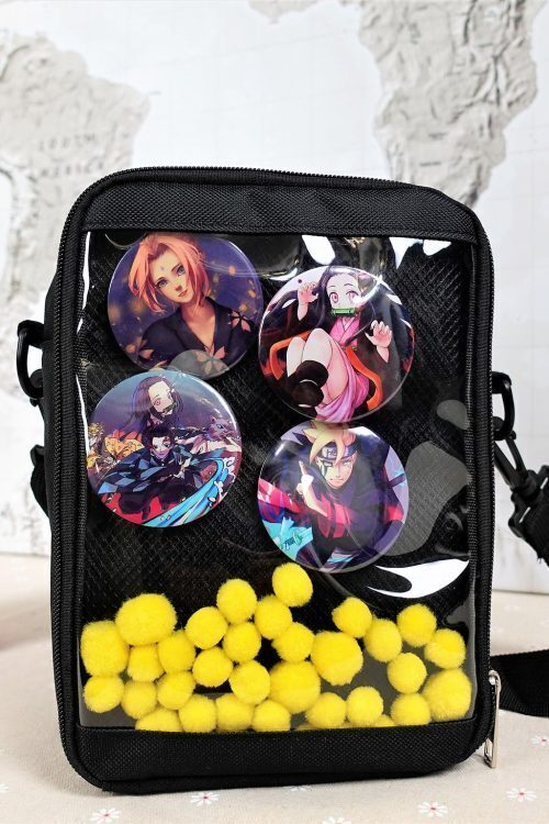 Small Ita Crossbody Bag with Clear Window for Pin Display