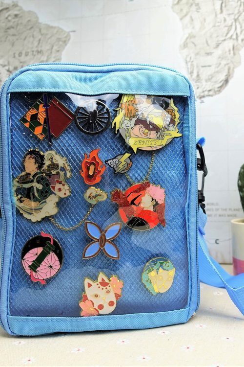 Small Ita Crossbody Bag with Clear Window for Pin Display