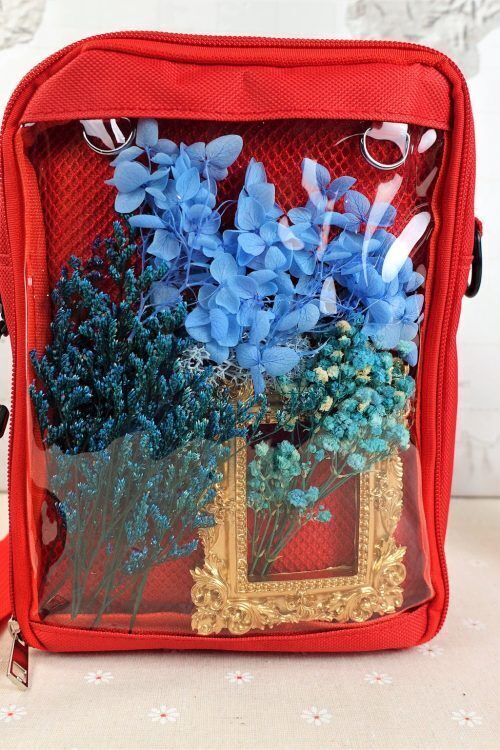 Small Ita Crossbody Bag with Clear Window for Pin Display