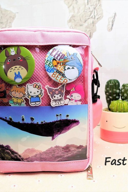 Small Ita Crossbody Bag with Clear Window for Pin Display