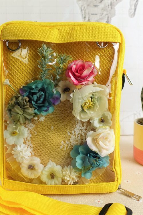 Small Ita Crossbody Bag with Clear Window for Pin Display