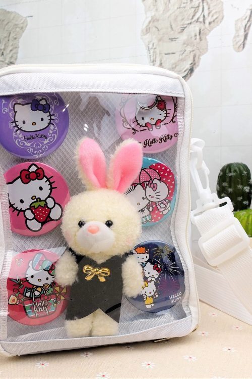 Small Ita Crossbody Bag with Clear Window for Pin Display