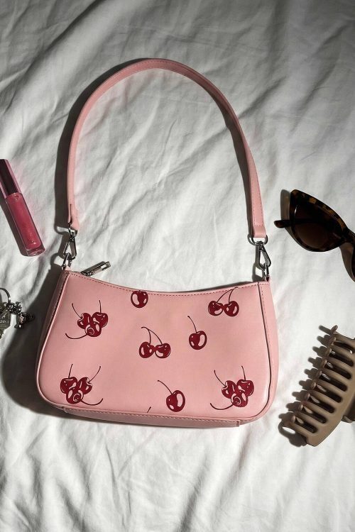 Small Pink Cherry Shoulder Bag for Pin Display