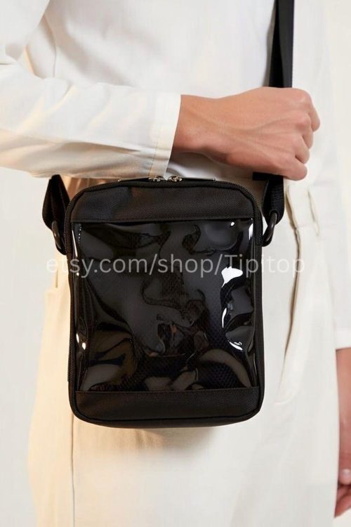 Small Pink Convertible Ita Bag with Clear Window for Pin Display