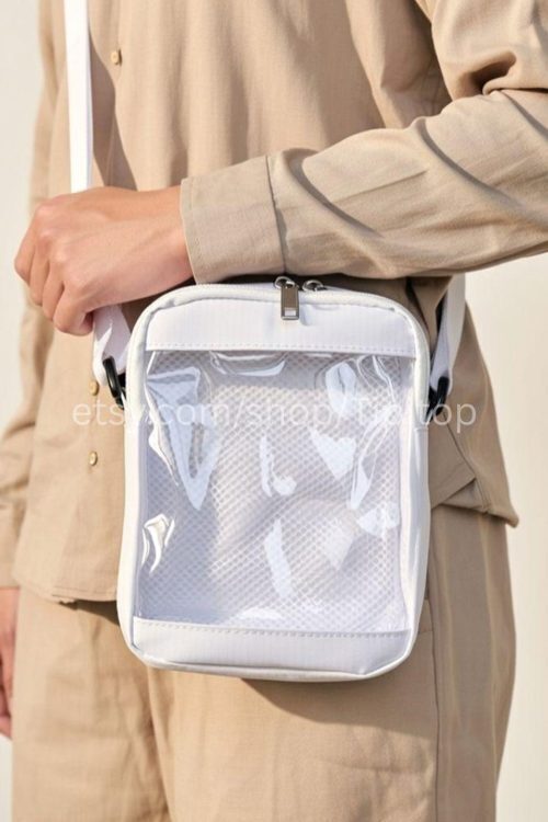 Small Pink Convertible Ita Bag with Clear Window for Pin Display