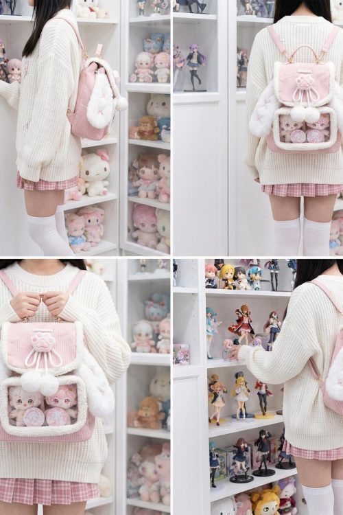 Small Pink Kawaii Ita Backpack for Pin Display