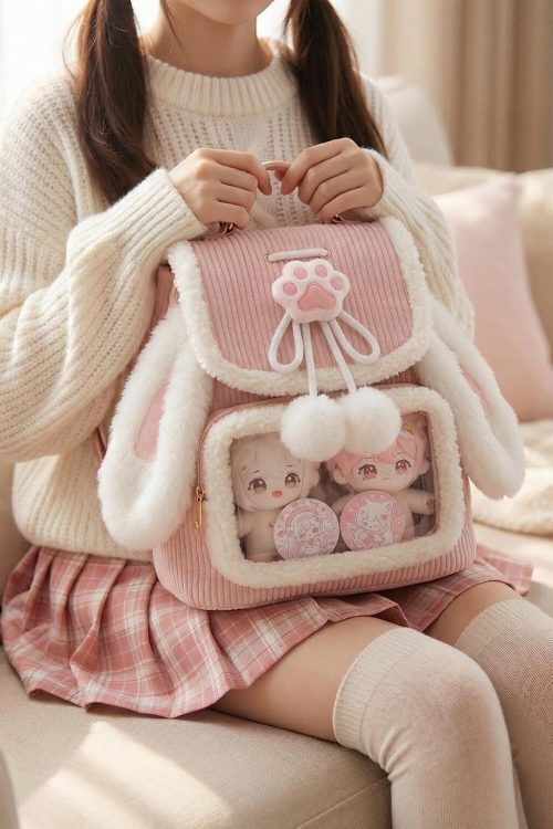 Small Pink Kawaii Ita Backpack for Pin Display