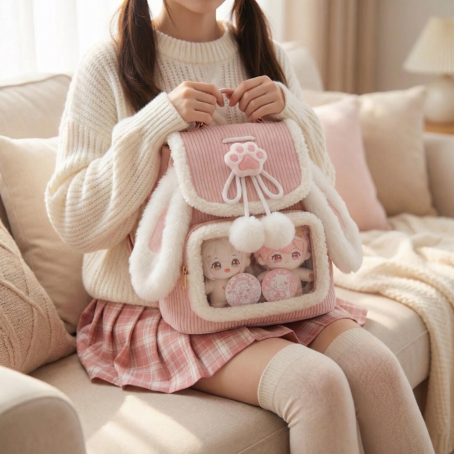Small Pink Kawaii Ita Backpack for Pin Display Small Pink Kawaii Ita Backpack for Pin Display