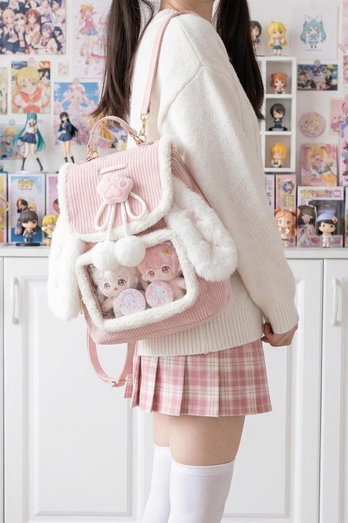 Small Pink Kawaii Ita Backpack for Pin Display