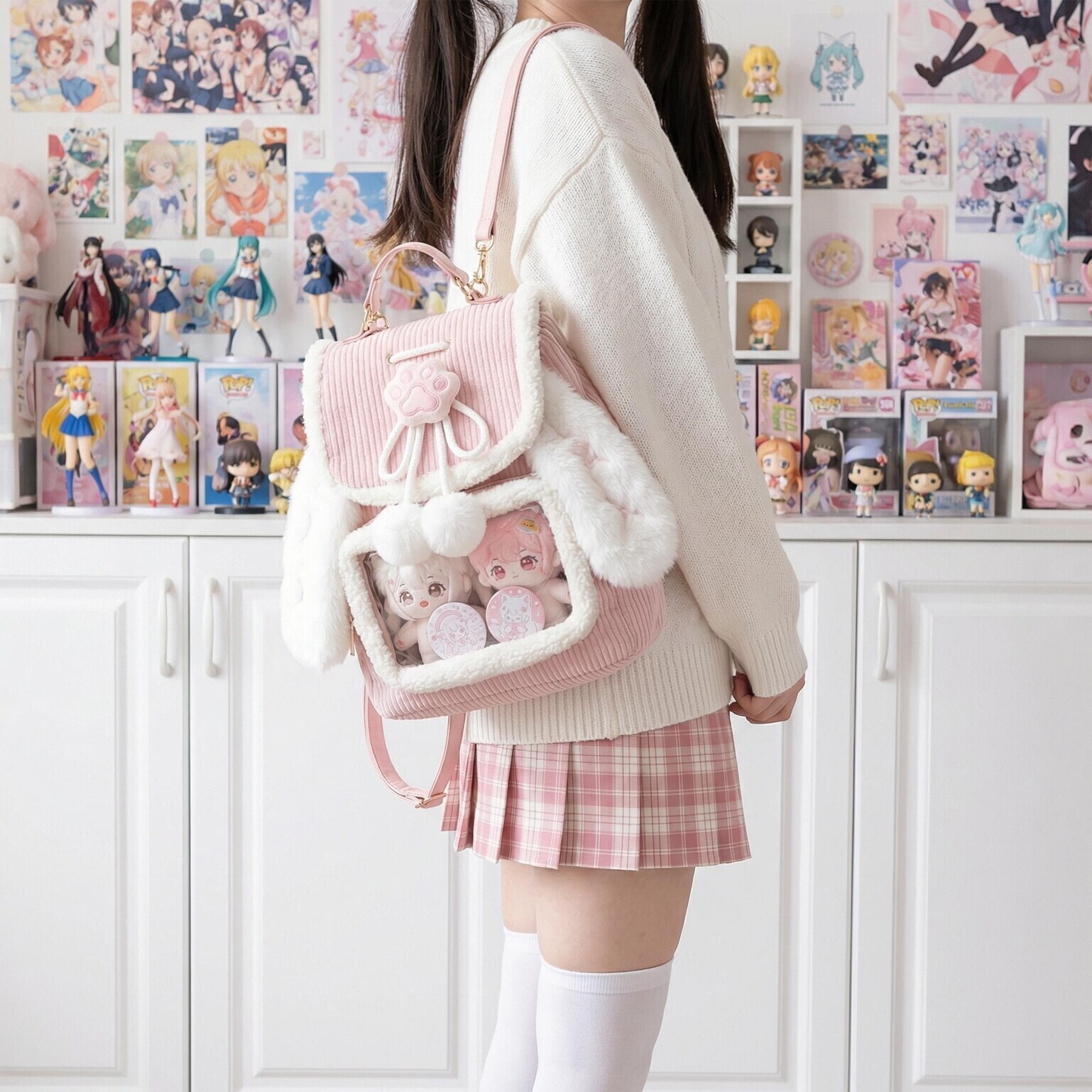 Small Pink Kawaii Ita Backpack for Pin Display Small Pink Kawaii Ita Backpack for Pin Display