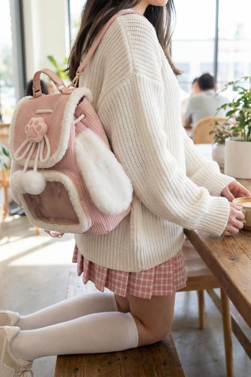 Small Pink Kawaii Ita Backpack for Pin Display