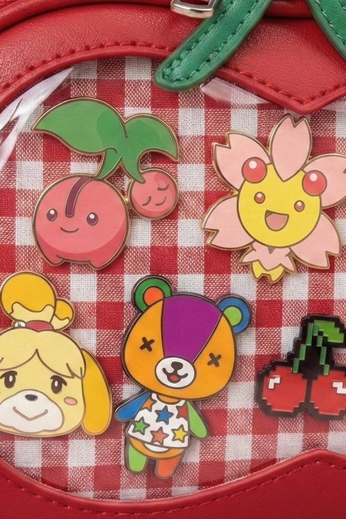 Small Red Cherry Ita Crossbody Bag with Clear Window for Plushies and Pins