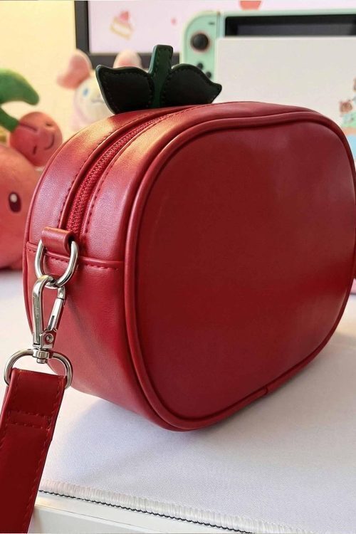 Small Red Cherry Ita Crossbody Bag with Clear Window for Plushies and Pins