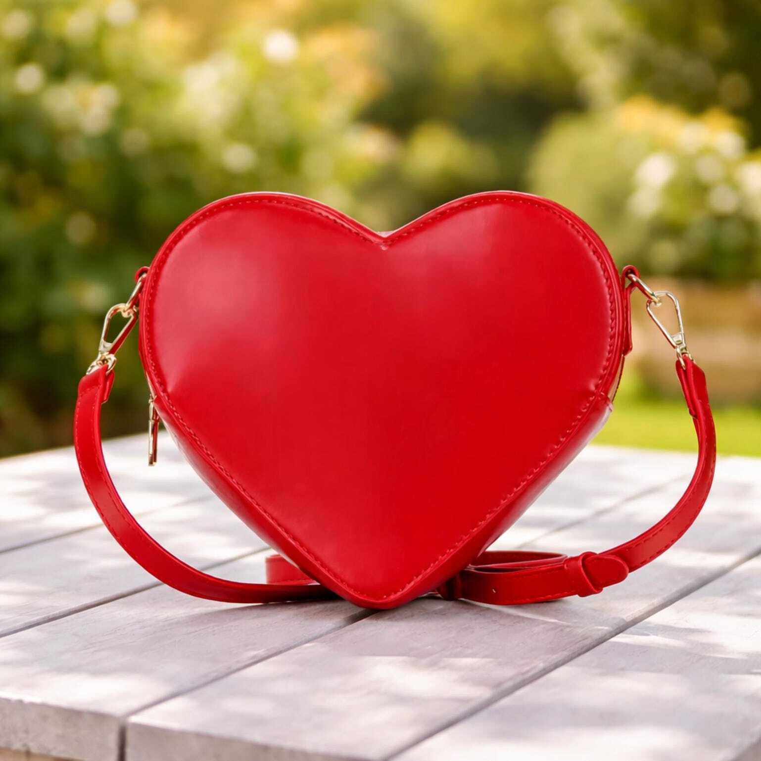 Small Red Heart Convertible Ita Bag Small Red Heart Convertible Ita Bag