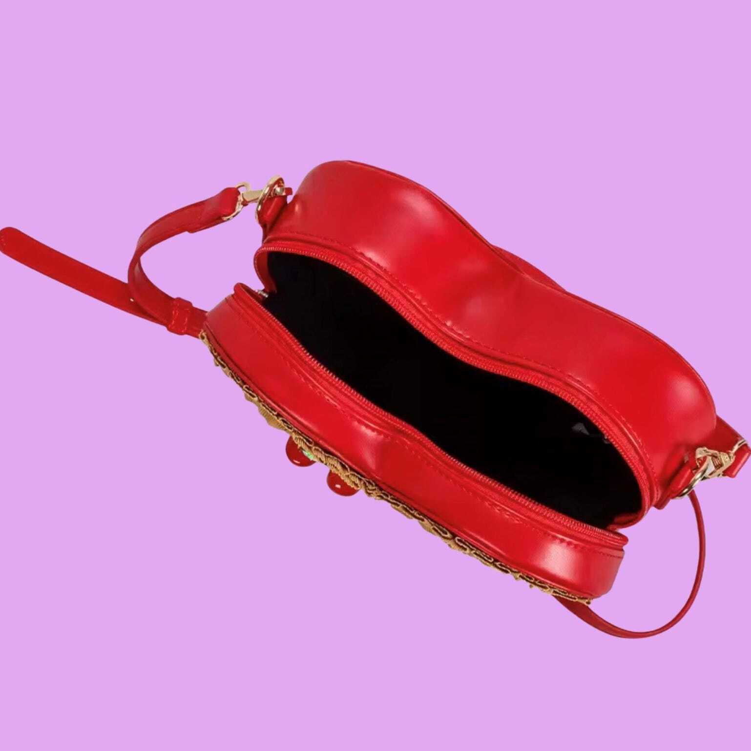 Small Red Heart Convertible Ita Bag Small Red Heart Convertible Ita Bag