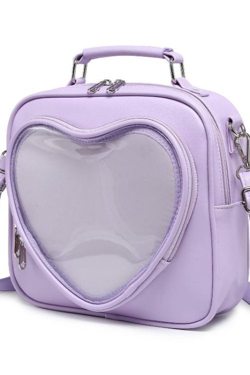 Small White Heart Ita Backpack with Included Insert
