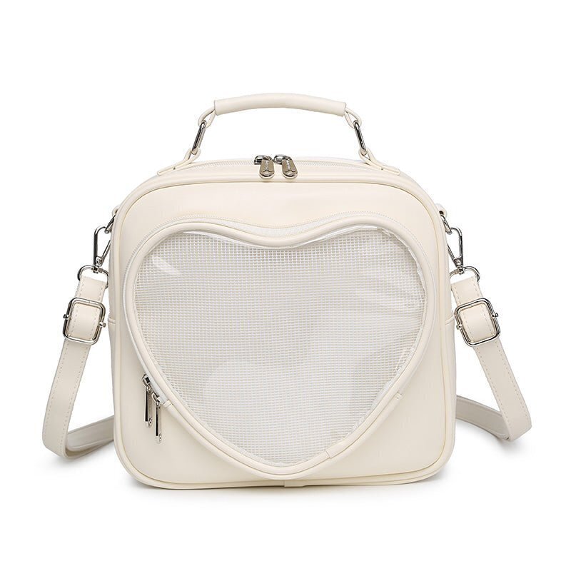 Small White Heart Ita Backpack with Included Insert Small White Heart Ita Backpack with Included Insert