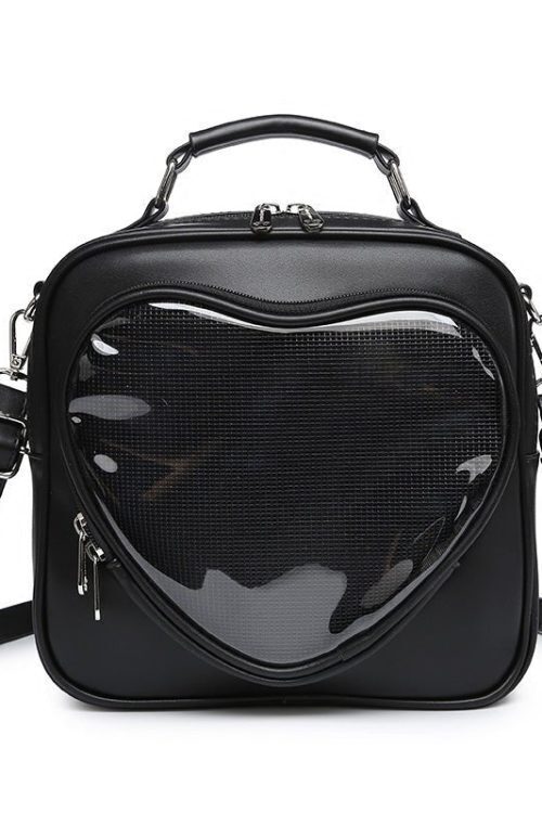 Small White Heart Ita Backpack with Included Insert