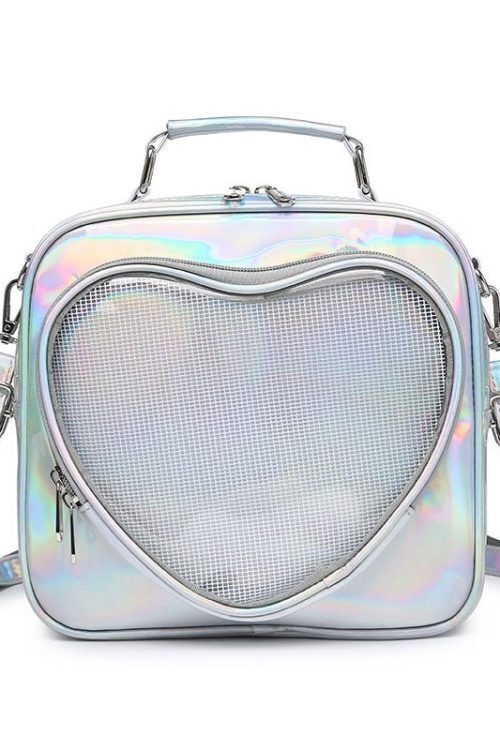Small White Heart Ita Backpack with Included Insert