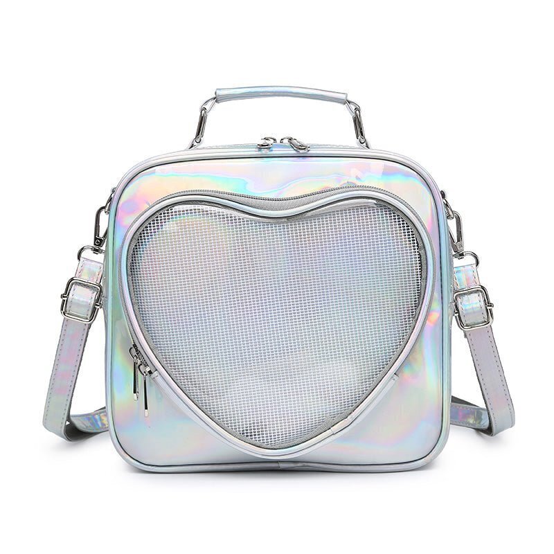 Small White Heart Ita Backpack with Included Insert Small White Heart Ita Backpack with Included Insert