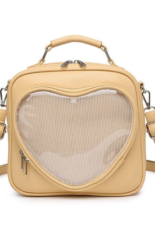 Small White Heart Ita Backpack with Included Insert