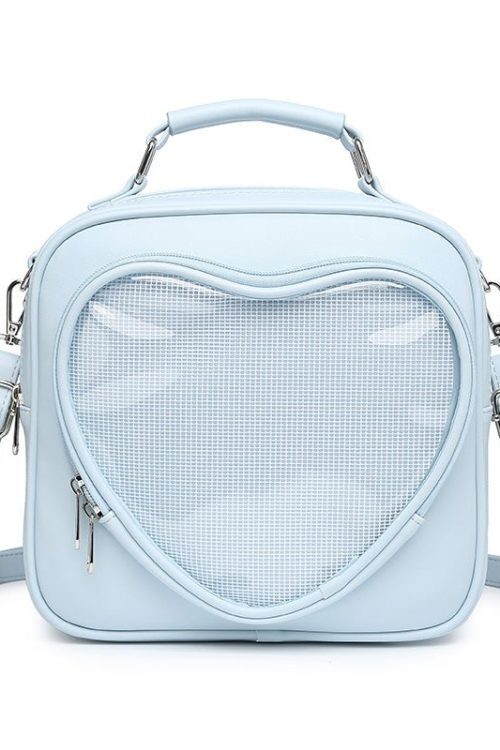 Small White Heart Ita Backpack with Included Insert