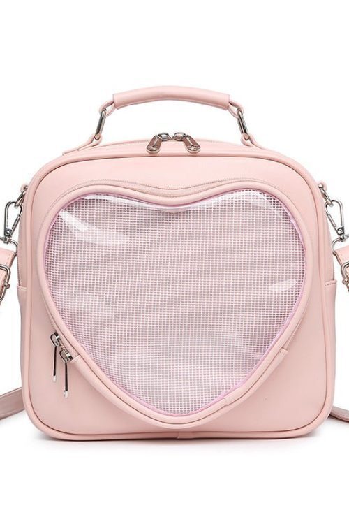 Small White Heart Ita Backpack with Included Insert
