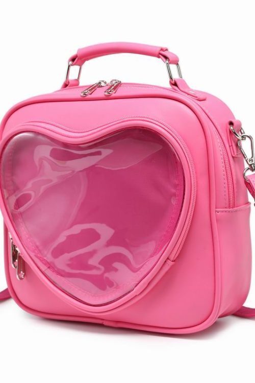Small White Heart Ita Backpack with Included Insert