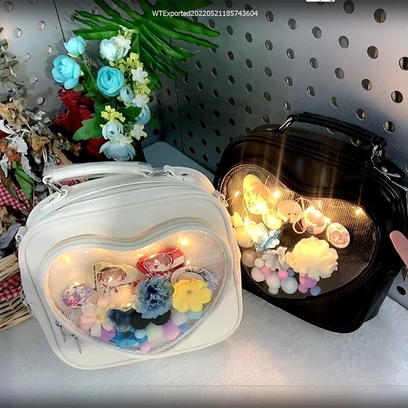 Small White Heart Ita Backpack with Included Insert Small White Heart Ita Backpack with Included Insert