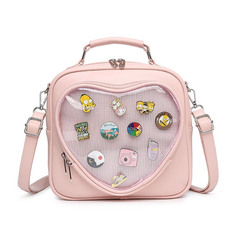 Small White Heart Ita Backpack with Included Insert Small White Heart Ita Backpack with Included Insert