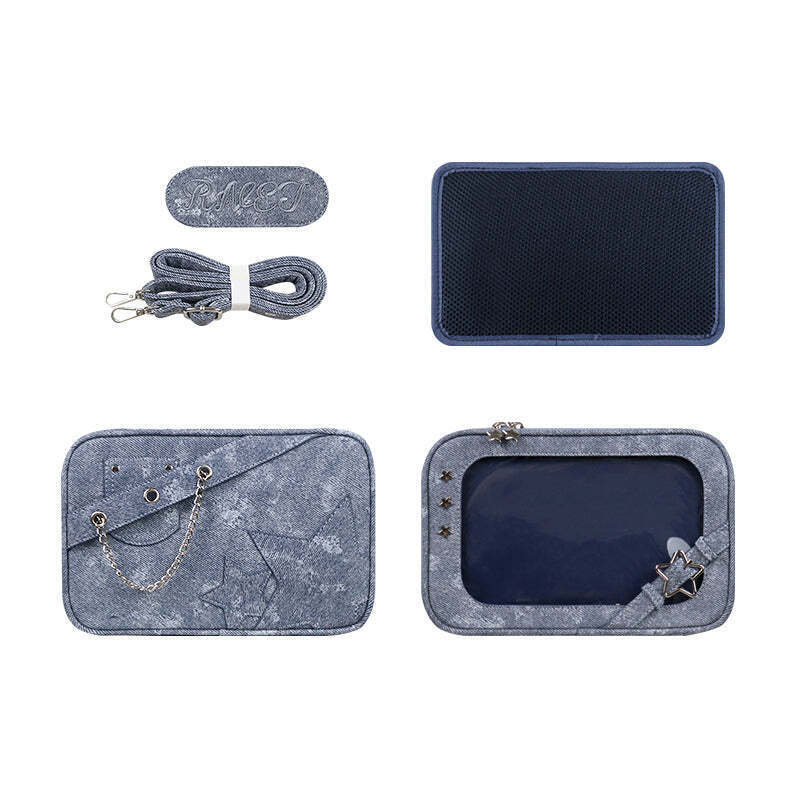 Small White Ita Crossbody Bag with Clear Window and Included Insert for Pin Display Small White Ita Crossbody Bag with Clear Window and Included Insert for Pin Display