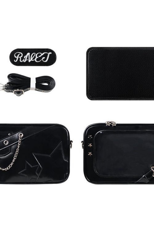 Small White Ita Crossbody Bag with Clear Window and Included Insert for Pin Display