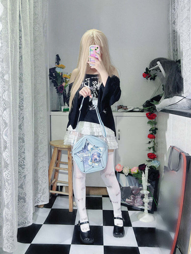 Small Y2K Star Ita Bag for Pin Display Small Y2K Star Ita Bag for Pin Display