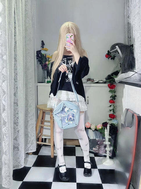 Small Y2K Star Ita Bag for Pin Display Small Y2K Star Ita Bag for Pin Display