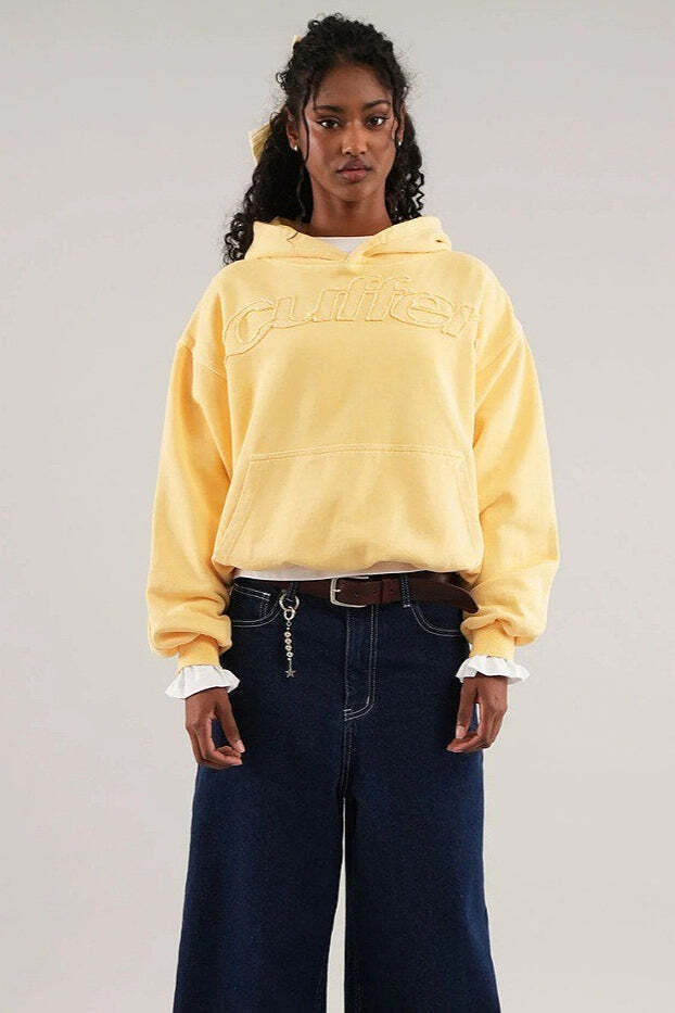 Solid 3D Letter Casual Longsleeve Hoodie