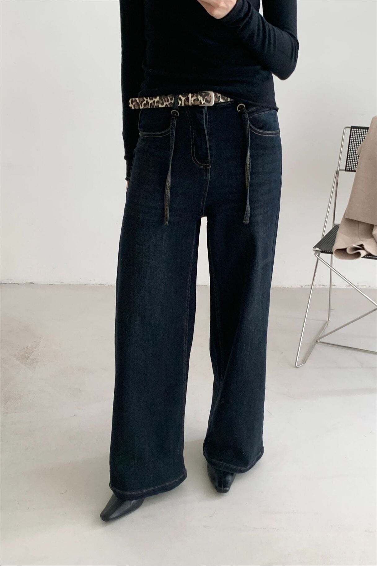 Solid Pendant Thick High Waist Straight Jeans Solid Pendant Thick High Waist Straight Jeans