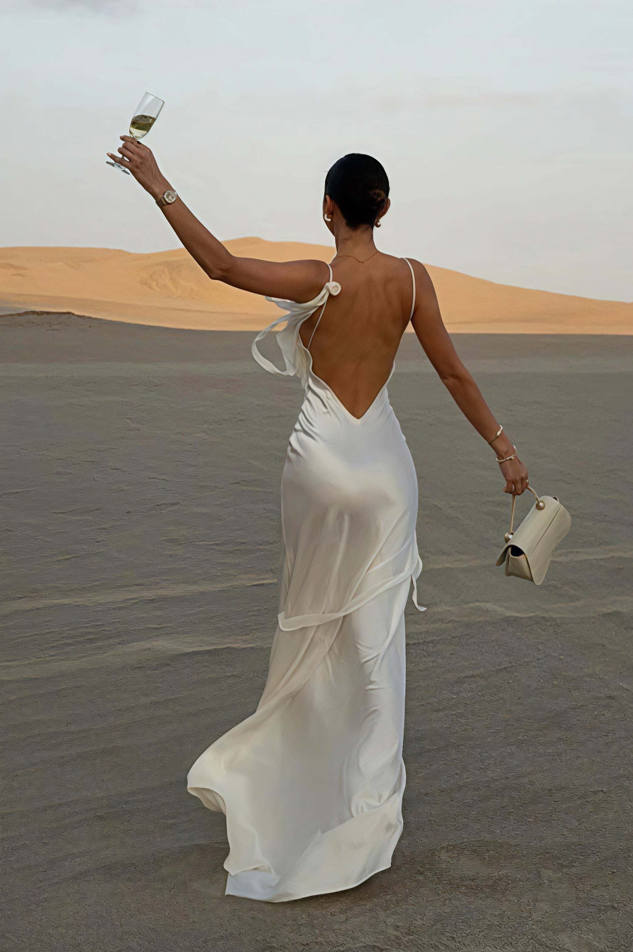 Solid Satin Floral Backless Elegant Maxi Dress Solid Satin Floral Backless Elegant Maxi Dress