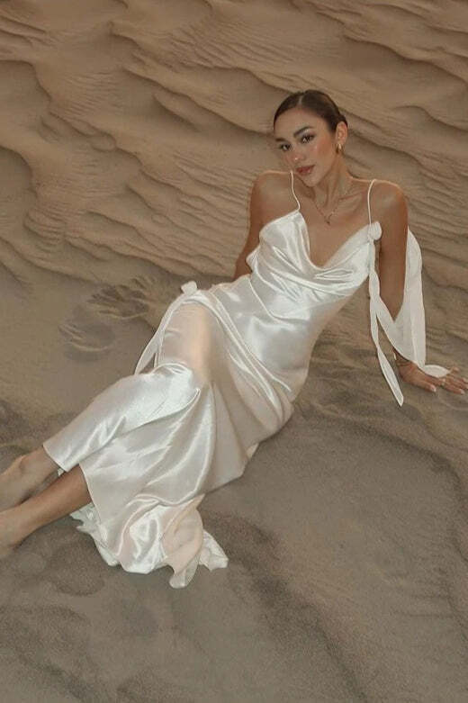 Solid Satin Floral Backless Elegant Maxi Dress Solid Satin Floral Backless Elegant Maxi Dress