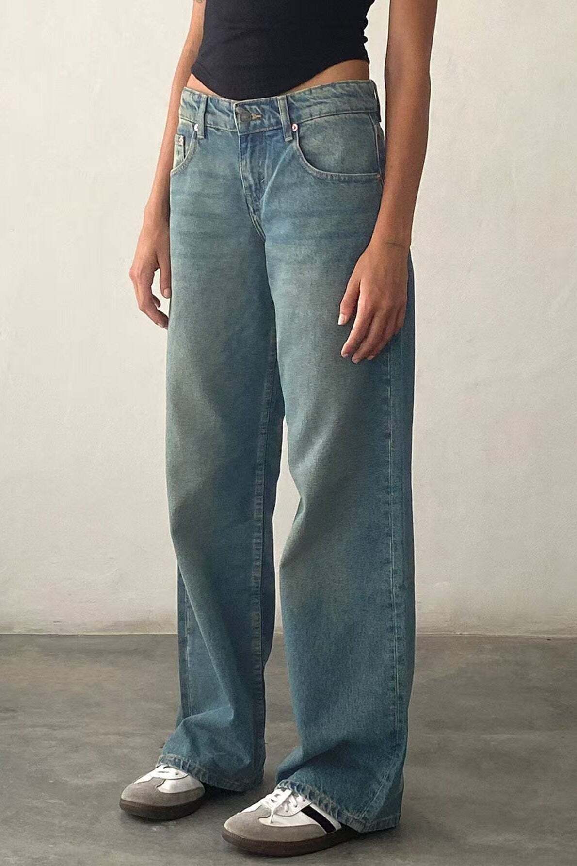 Solid Stretch Straight Leg Jeans Solid Stretch Straight Leg Jeans