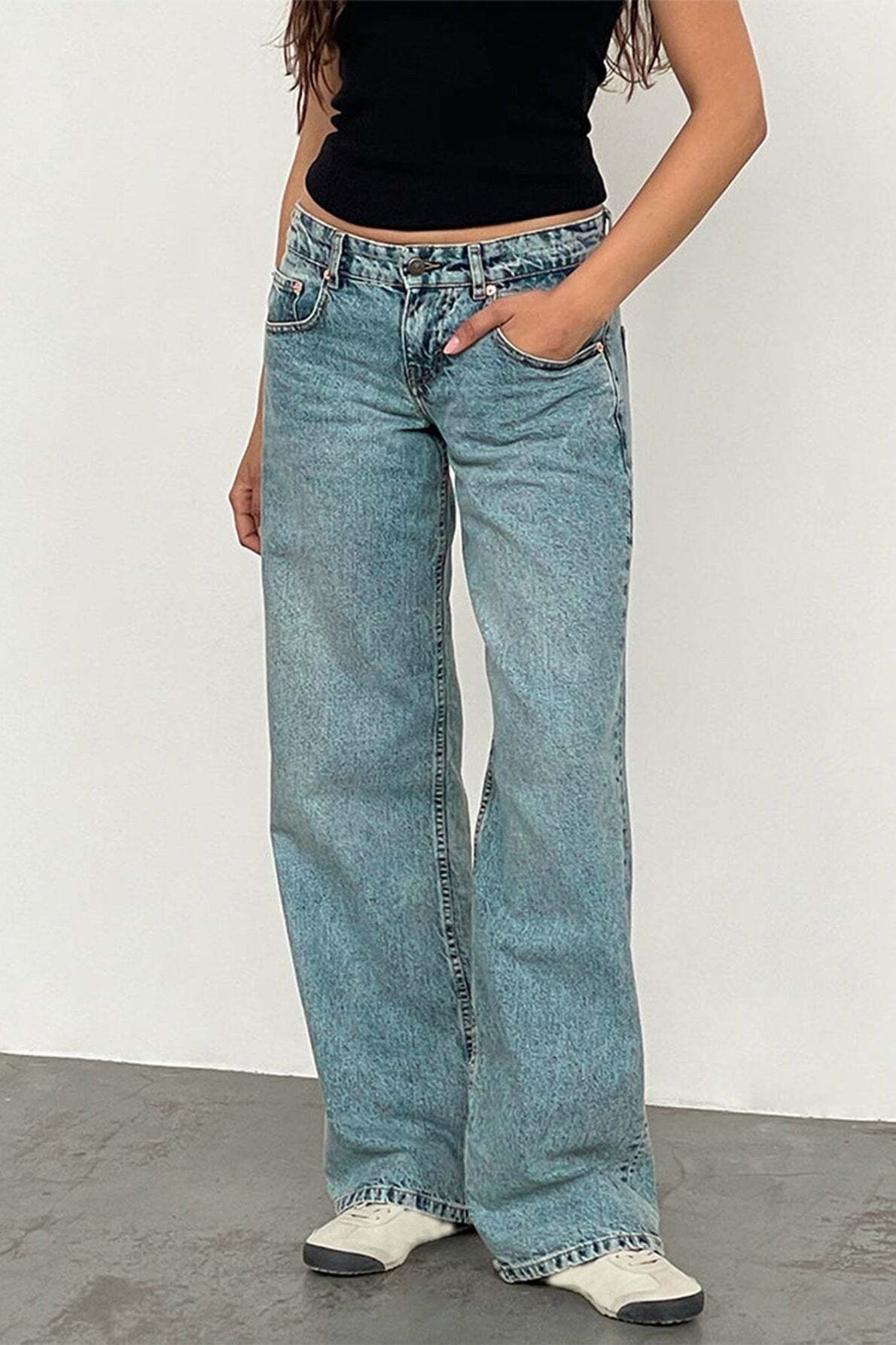 Solid Stretch Straight Leg Jeans Solid Stretch Straight Leg Jeans