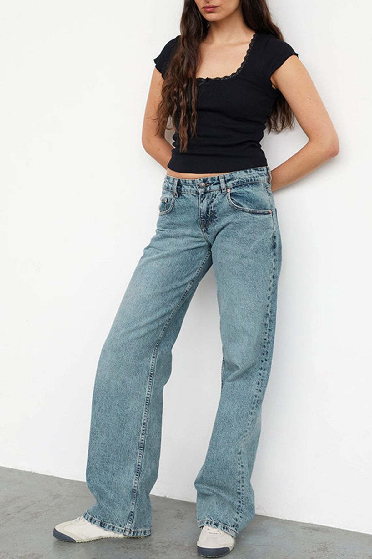 Solid Stretch Straight Leg Jeans Solid Stretch Straight Leg Jeans