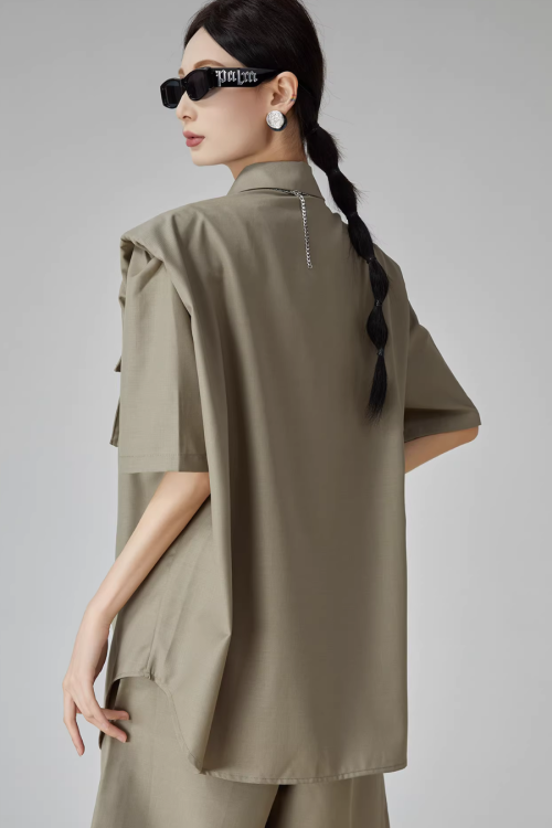 Spade Lace-Up Short-Sleeve Shirt / Shorts