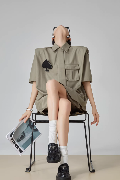 Spade Lace-Up Short-Sleeve Shirt / Shorts